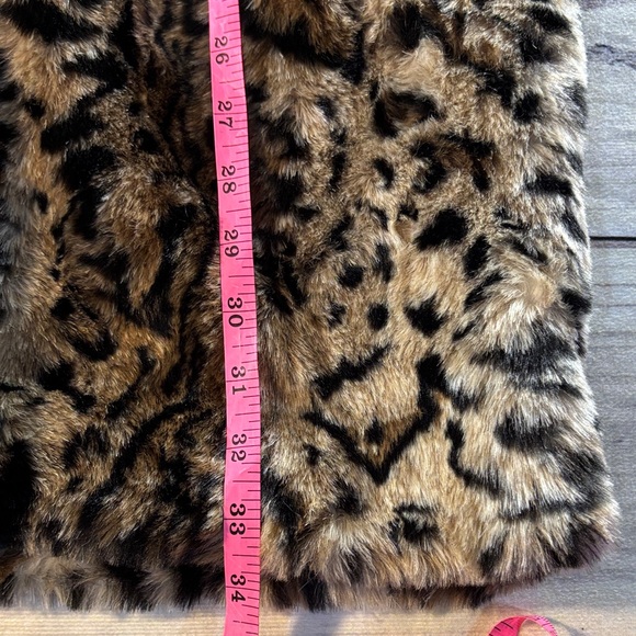 BB Dakota Faux Fur Leopard Print Bradshaw Jacket Size Small Coat Glamour - Picture 10 of 16